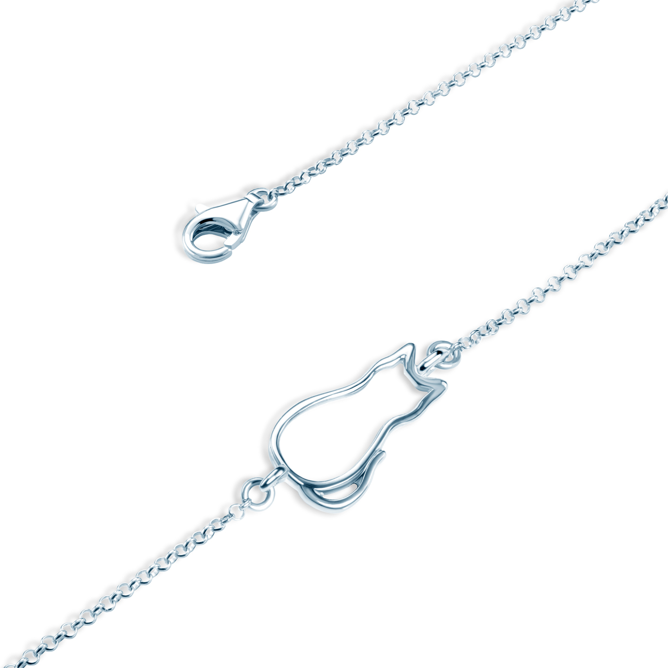 Bransoletka celebrytka kot Animals: srebrna