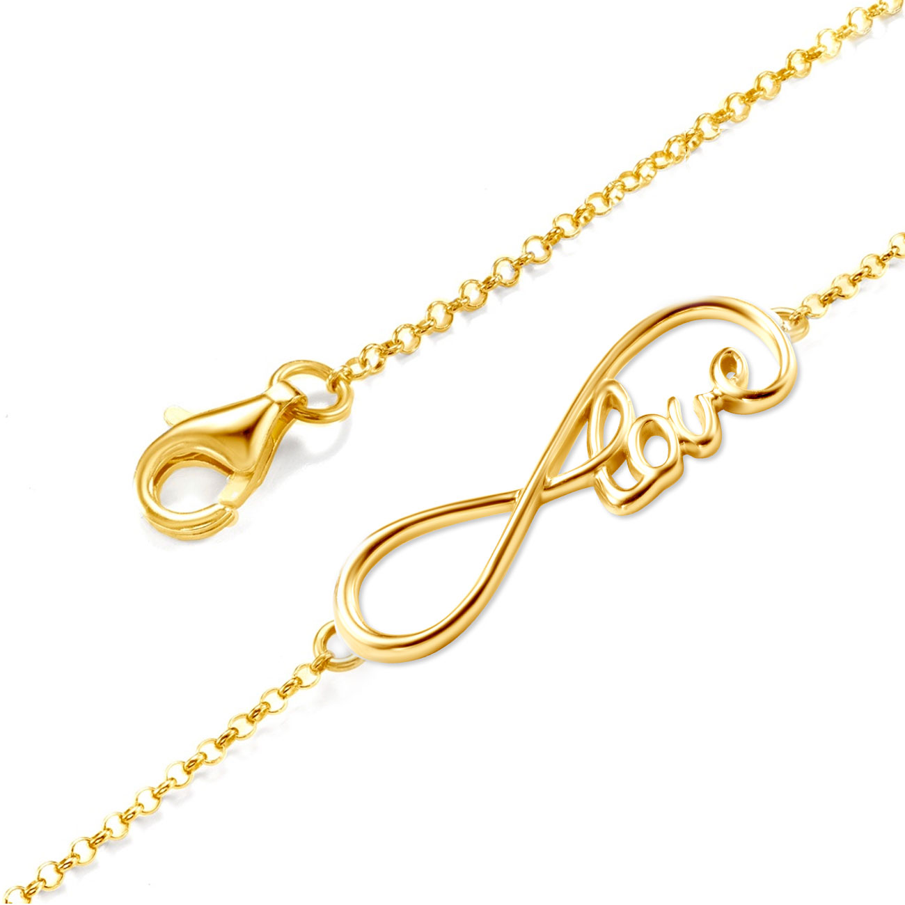 Bransoletka celebrytka nieskończoność: srebrna pozłacana