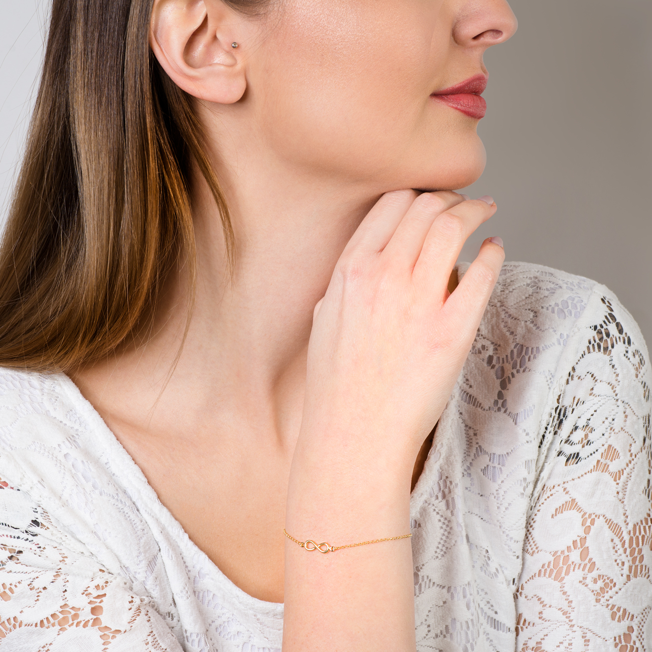 Bransoletka celebrytka nieskończoność Savicki: srebrna pozłacana - 5