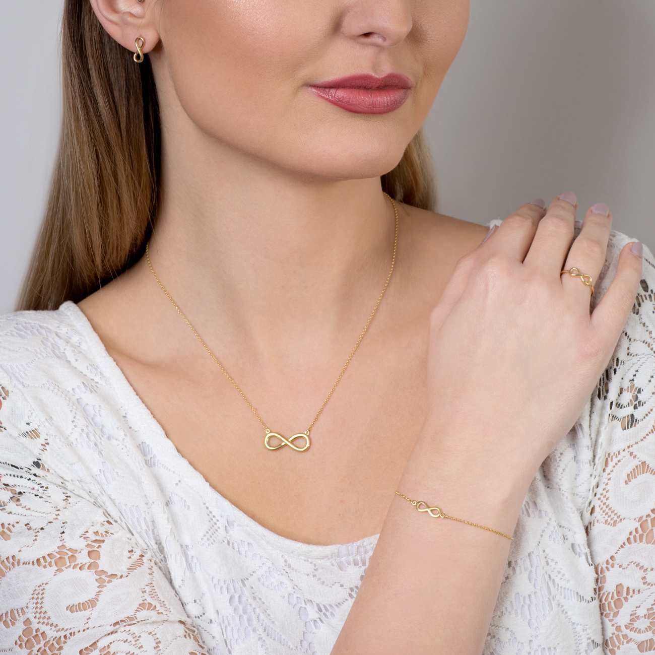 Bransoletka celebrytka nieskończoność Savicki: srebrna pozłacana - 6