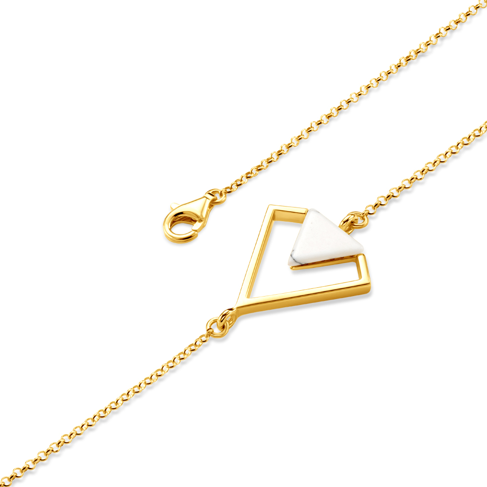 Armband Savicki: Silber Vergoldet, Howlith - 3