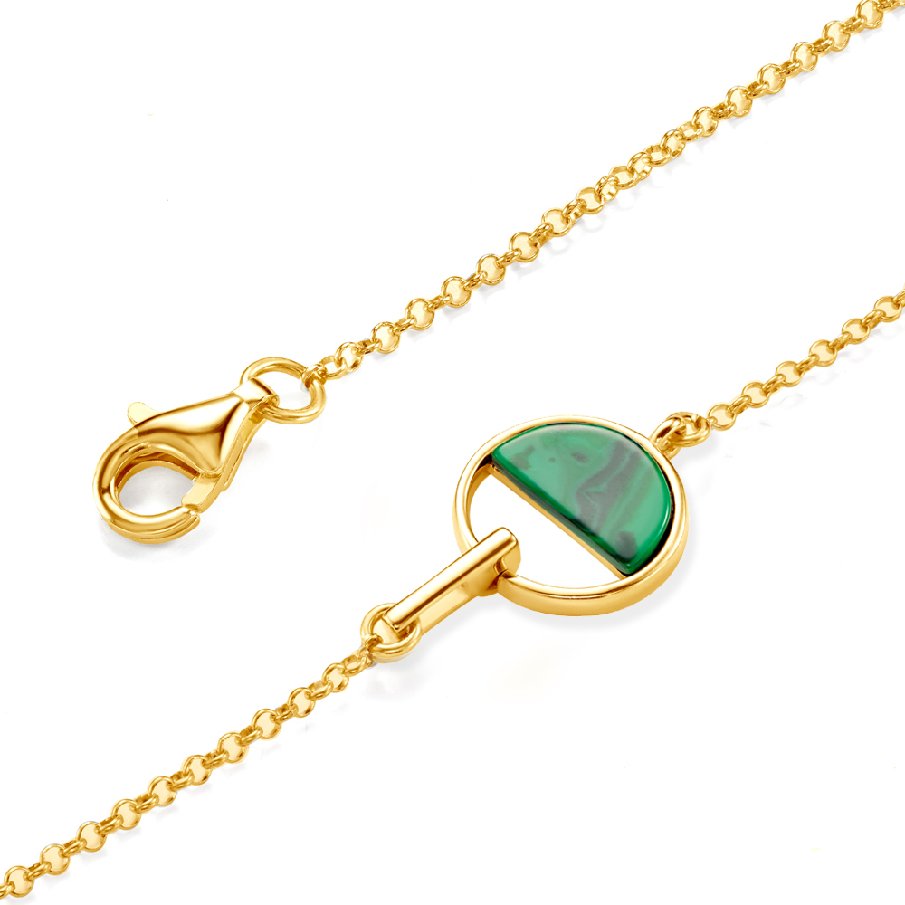 Bransoletka Savicki: srebrna pozłacana, malachit - 3