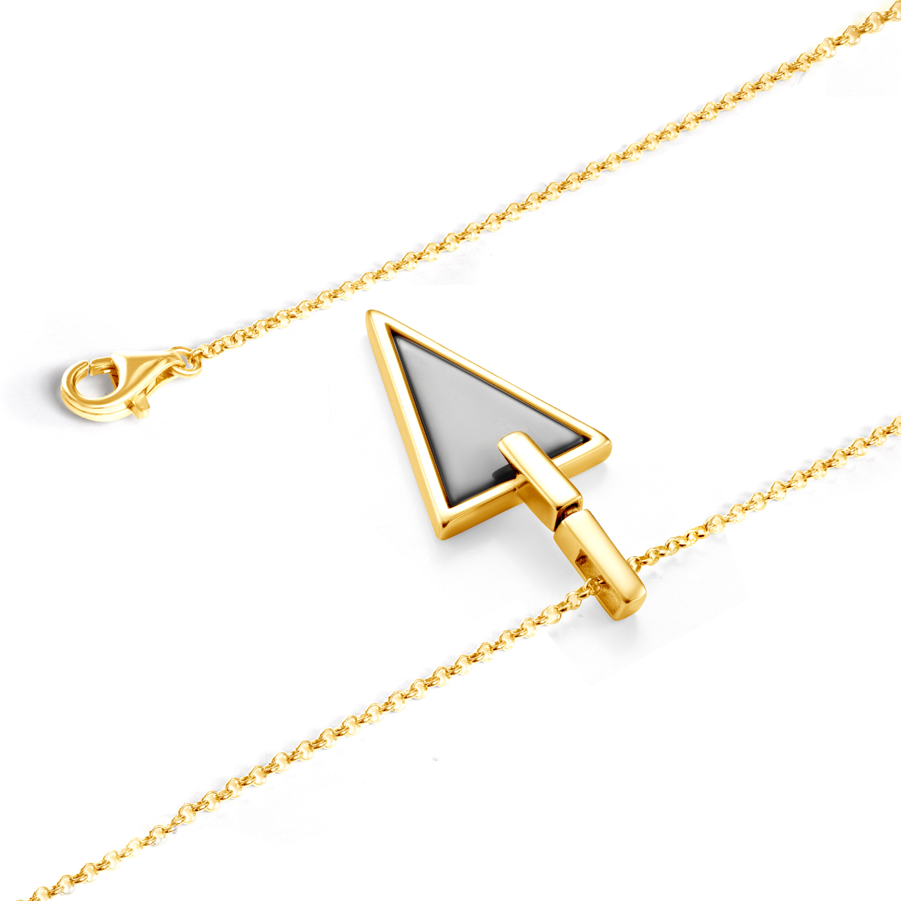 Naszyjnik Savicki: srebrny pozłacany, onyks - 3