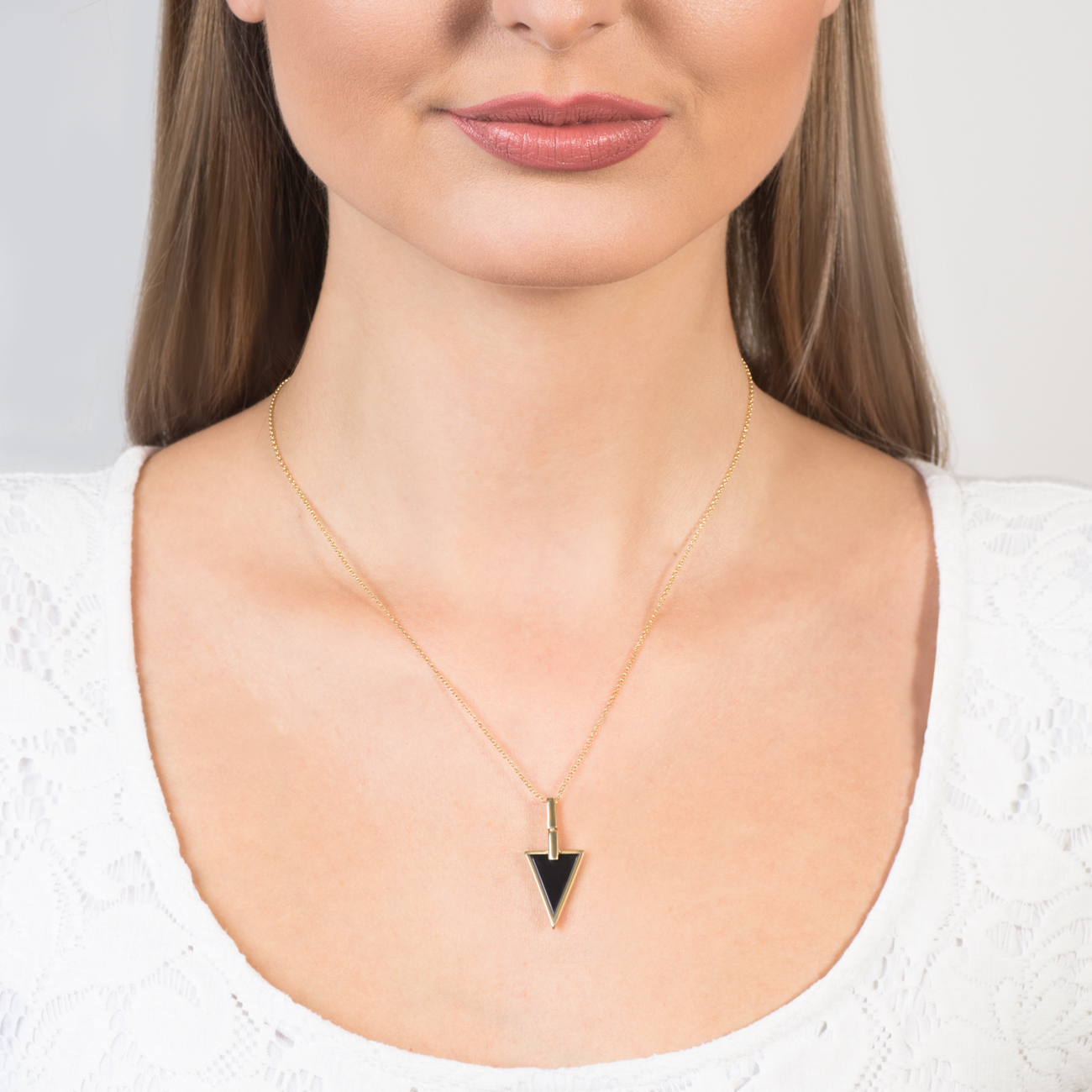 Naszyjnik Savicki: srebrny pozłacany, onyks - 5