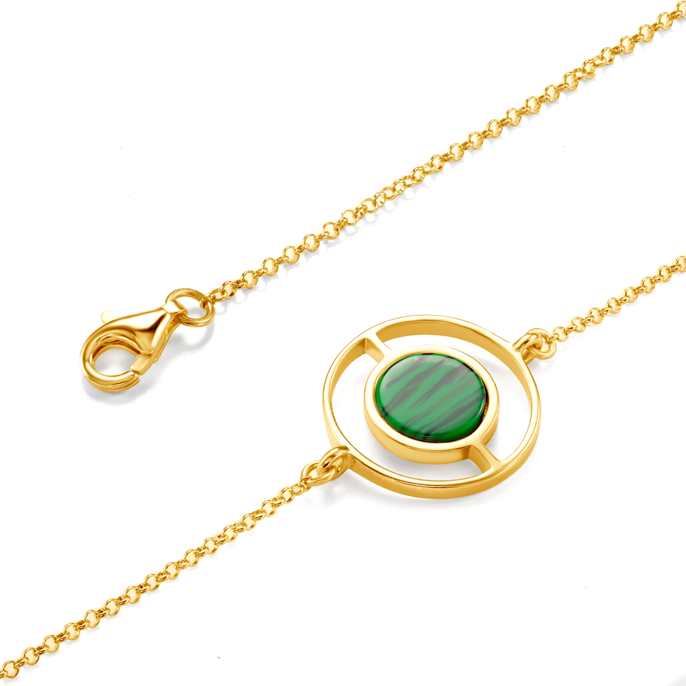 Bransoletka Savicki: srebrna pozłacana, malachit - 3