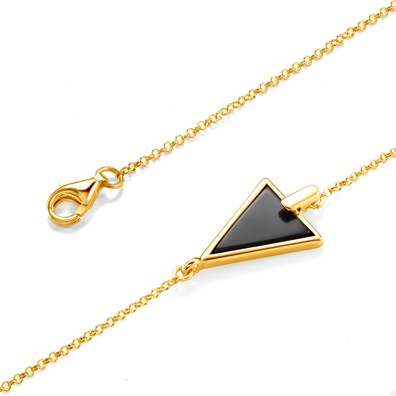 Bransoletka Savicki: srebrna pozłacana, onyks - 3