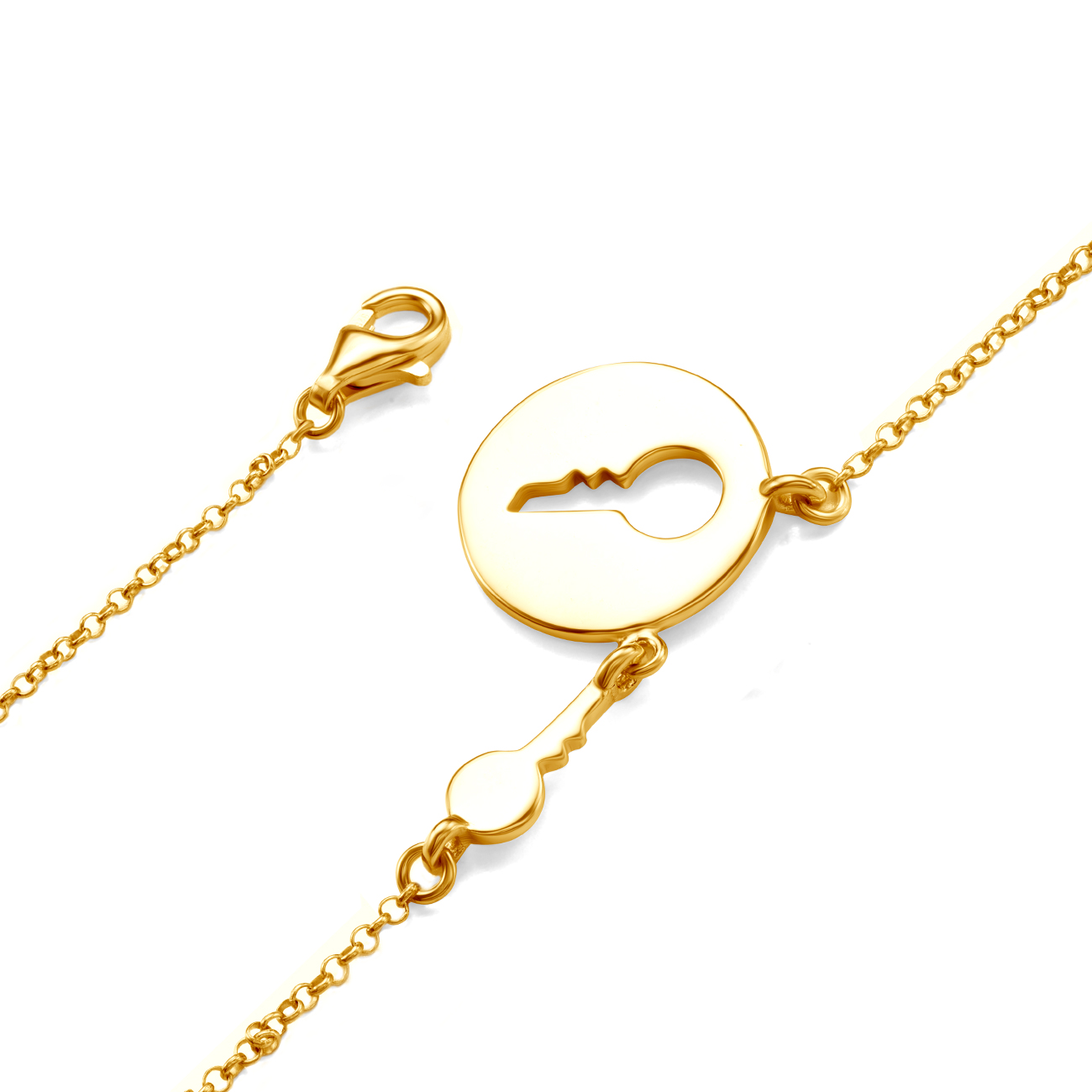 Naszyjnik kluczyk Savicki: srebrny pozłacany - 3