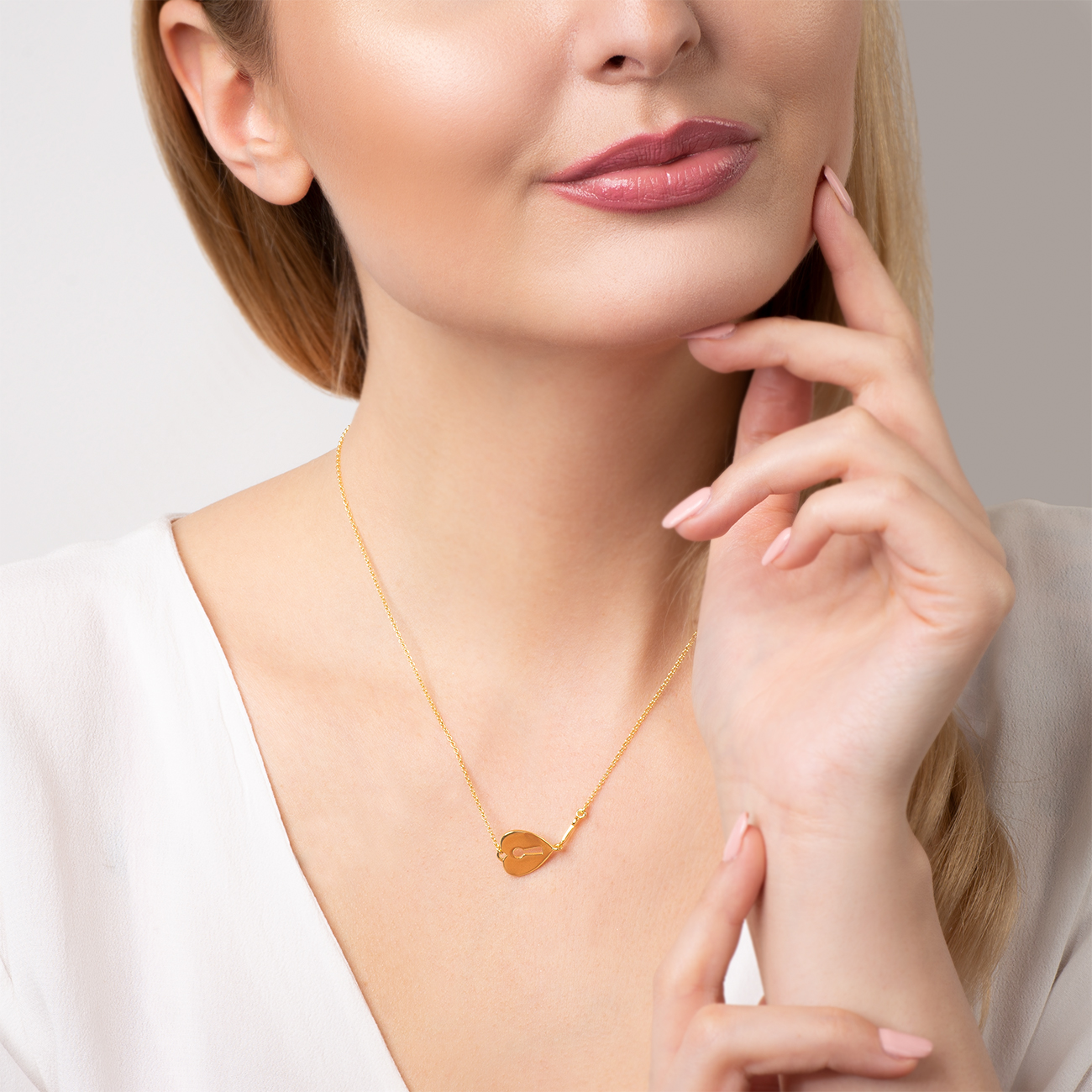 Naszyjnik serce Savicki: srebrny pozłacany - 5