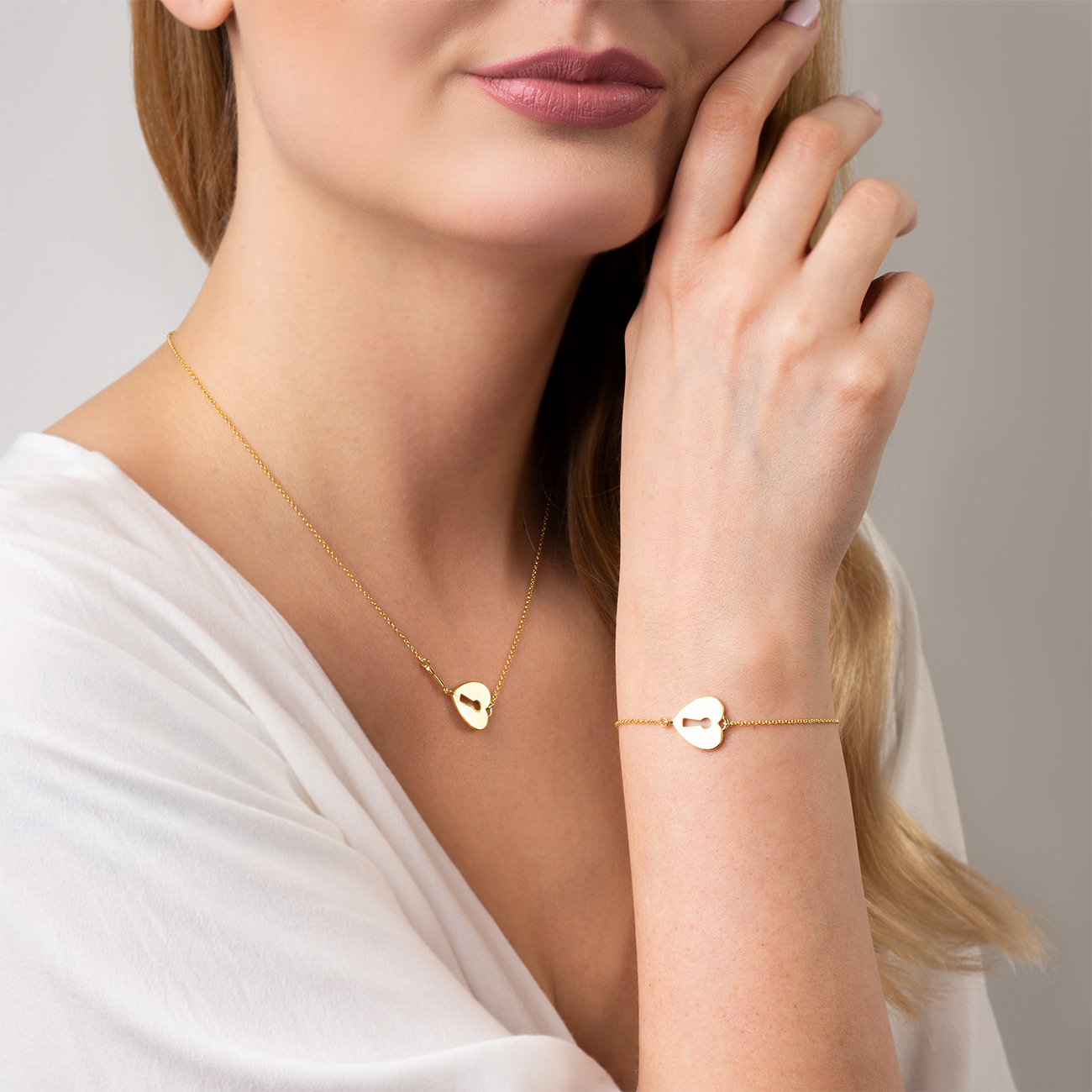 Naszyjnik serce Savicki: srebrny pozłacany - 6