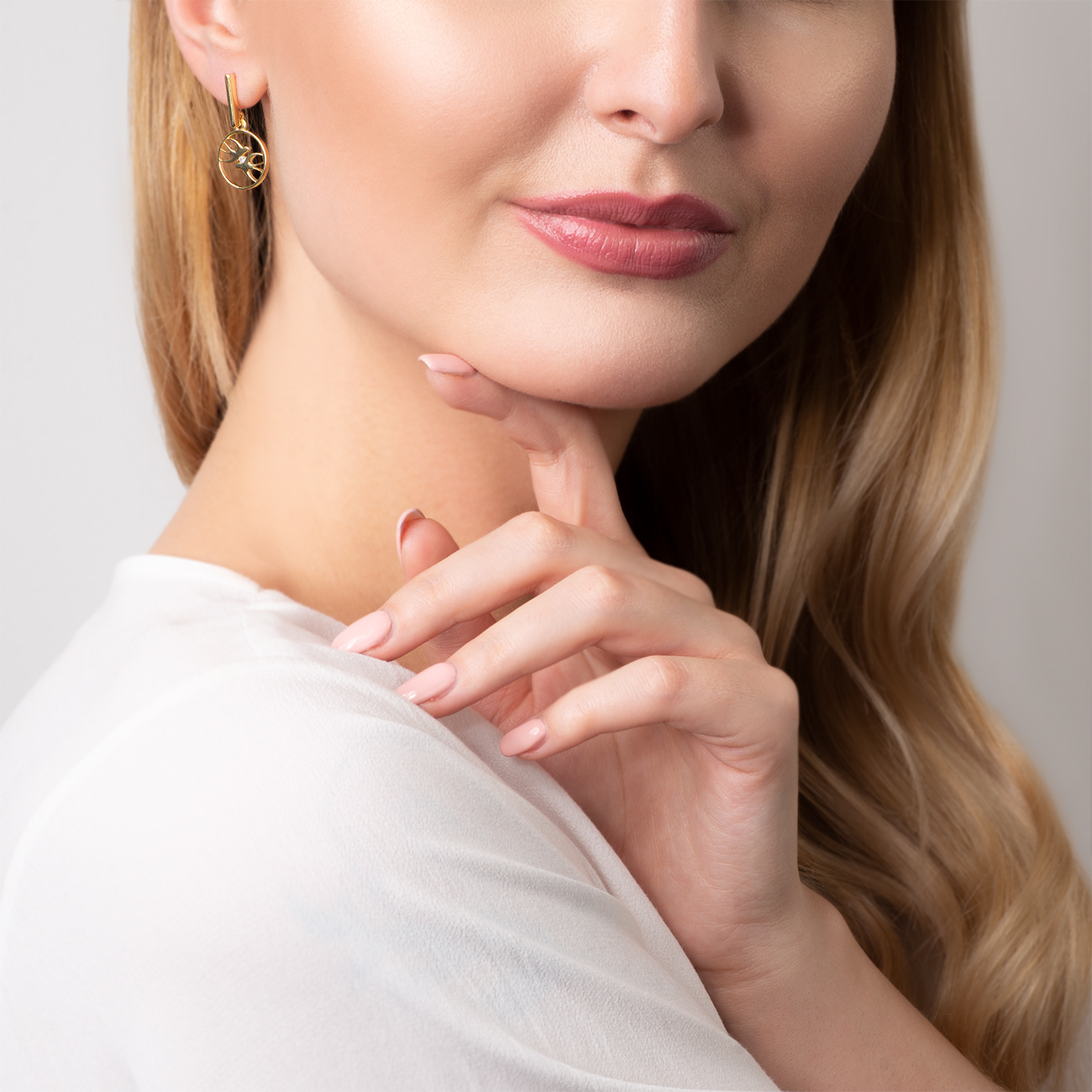 Kolczyki jaskółki Animals: srebrne pozłacane, cyrkonie - 6