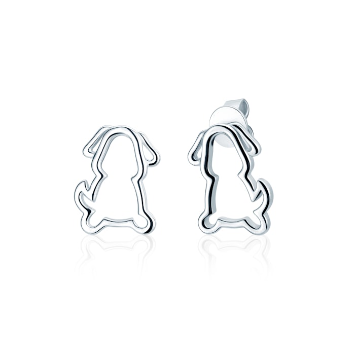 Earrings Dog Animals: silver