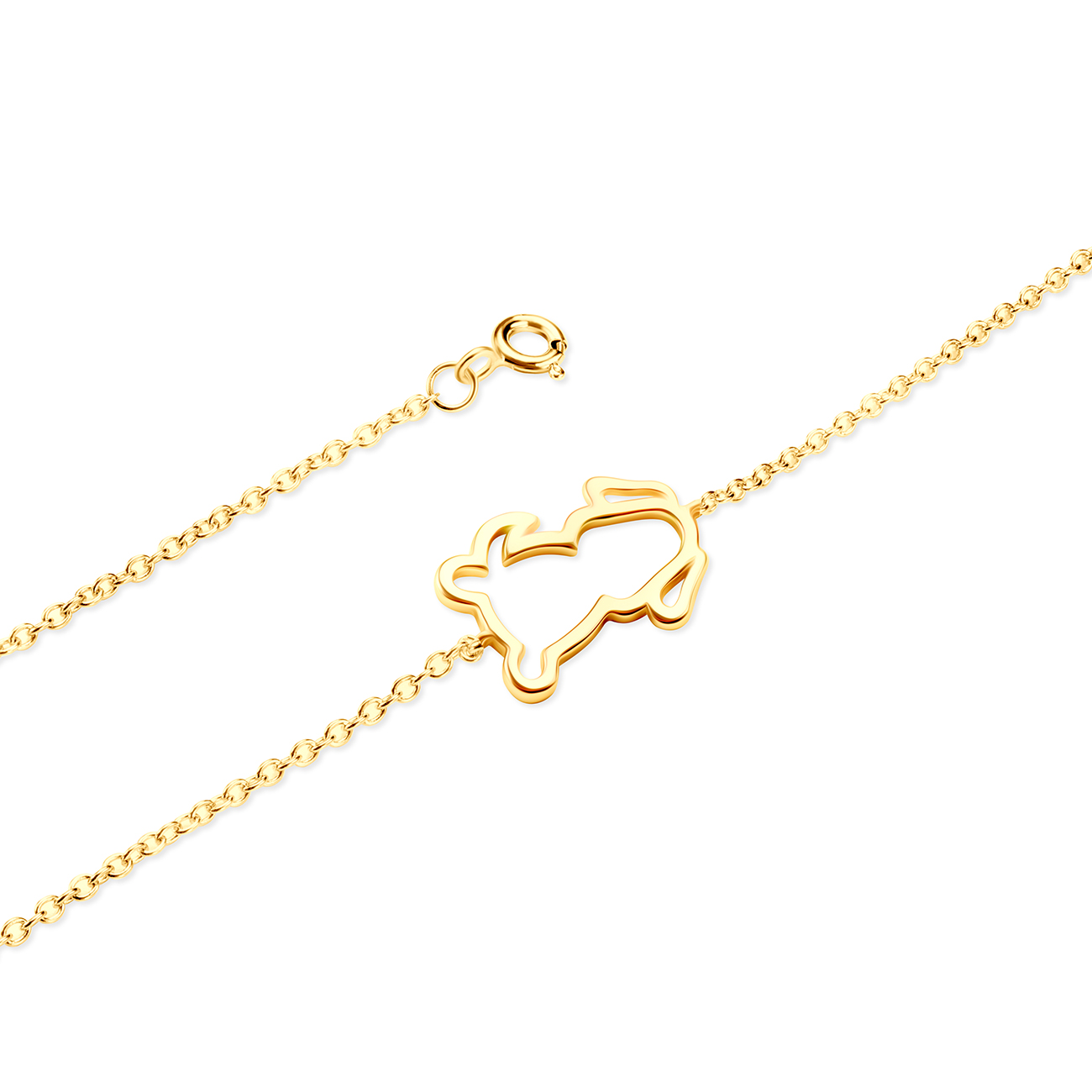 Bransoletka celebrytka pies Animals: srebrna pozłacana