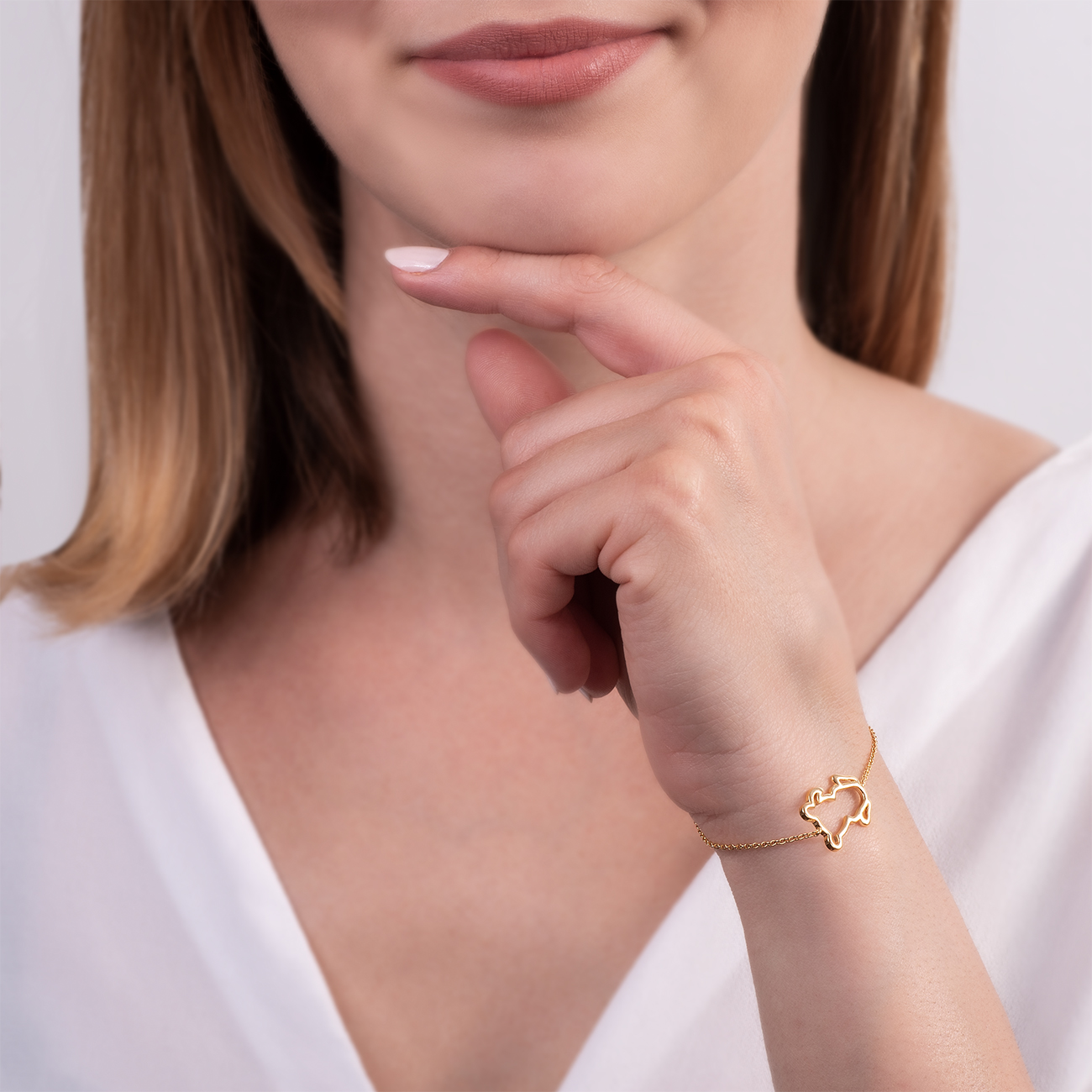 Bransoletka celebrytka pies Animals: srebrna pozłacana