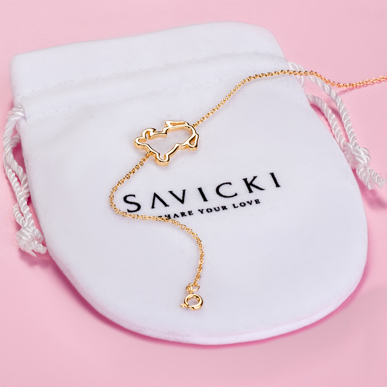 Bransoletka celebrytka pies Animals: srebrna pozłacana