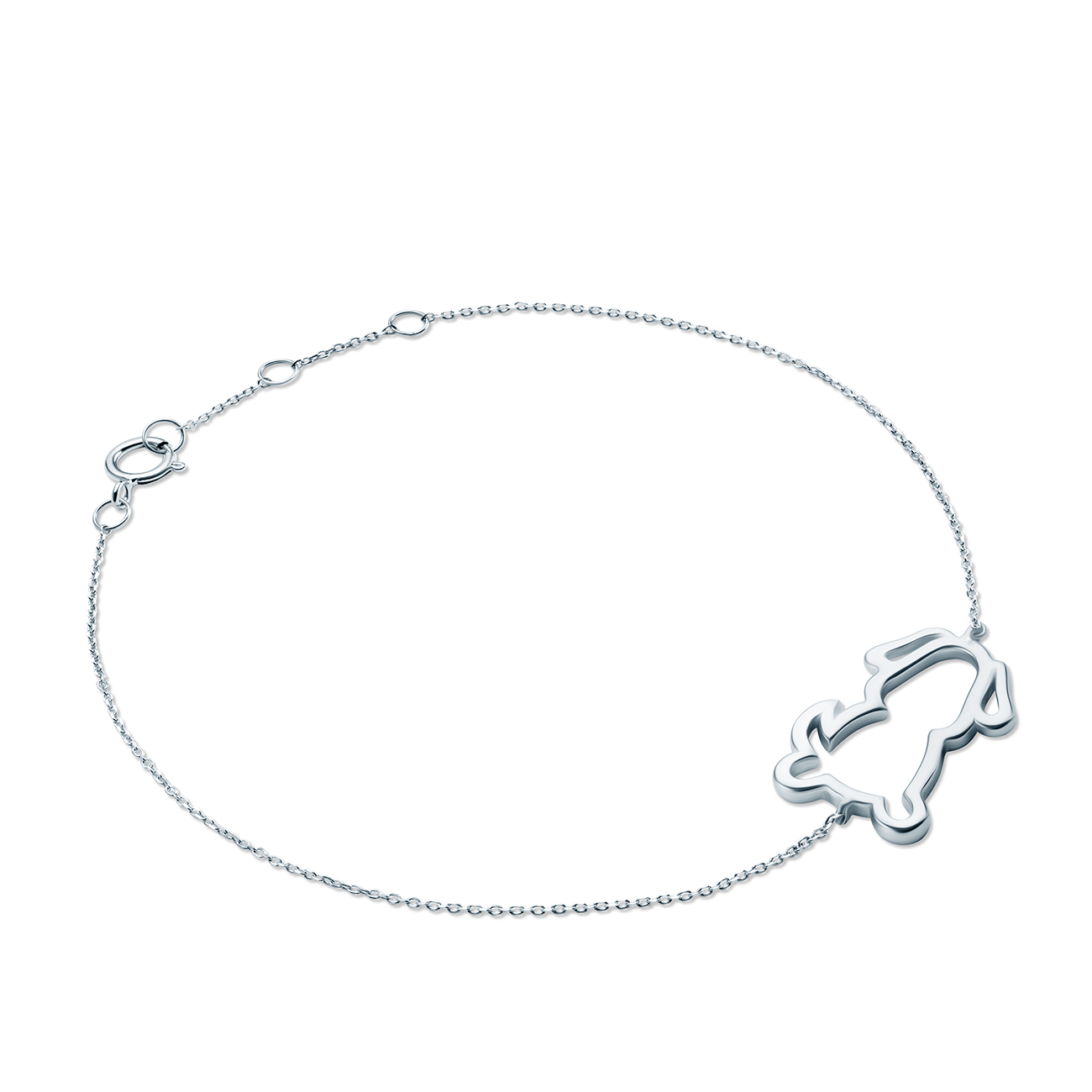 Náramek s přívěskem pejsek Animals: stříbro