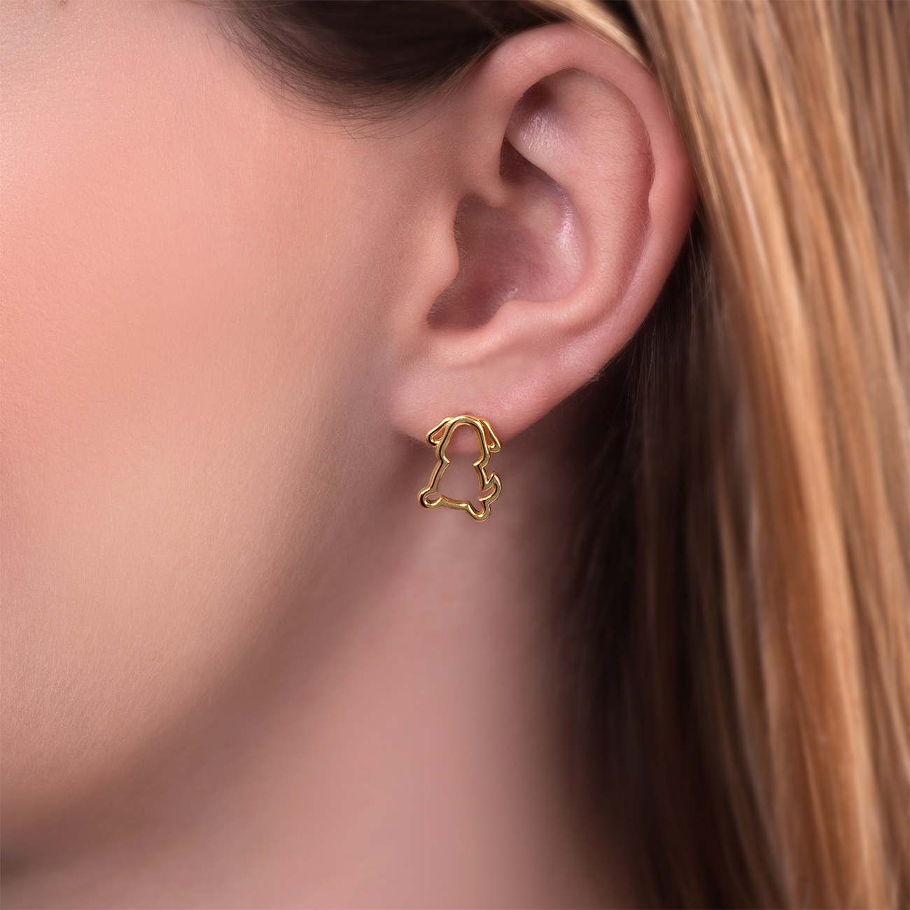 Kolczyki pies Animals: srebrne pozłacane - 4