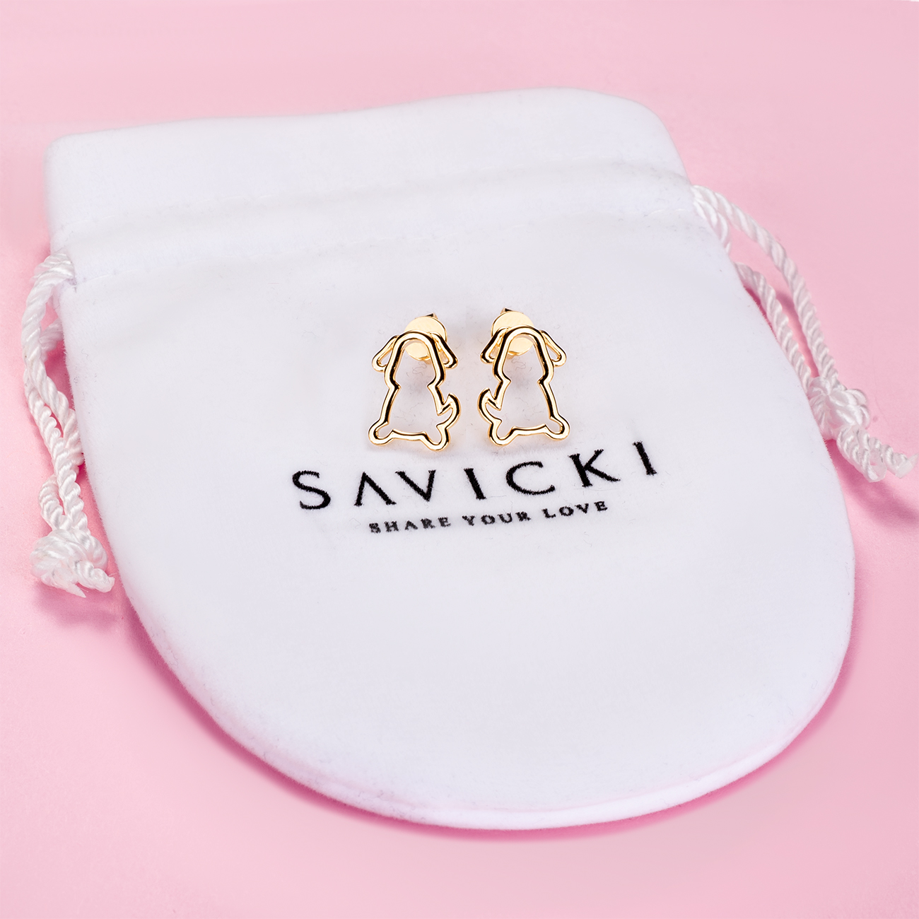 Kolczyki pies Animals: srebrne pozłacane - 6