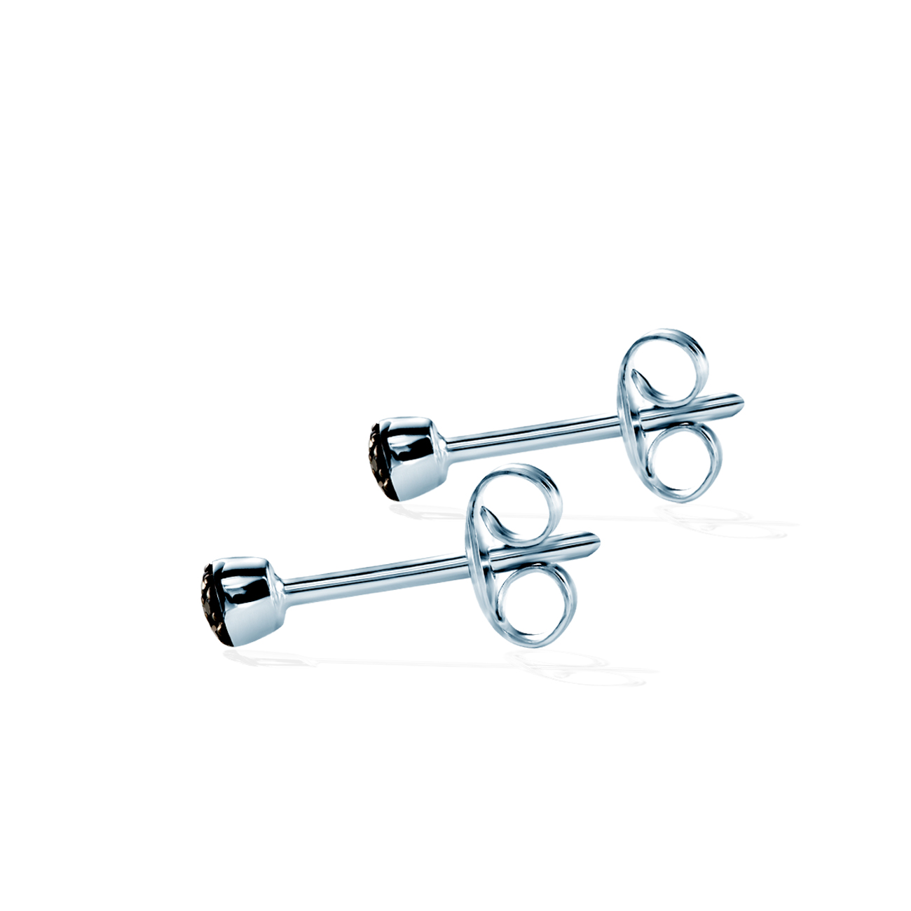 Kolczyki kulki Savicki: białe złoto, czarne diamenty