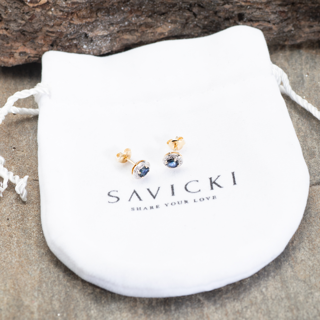 Ohrringe Savicki: Gold, Diamanten, Tansanite