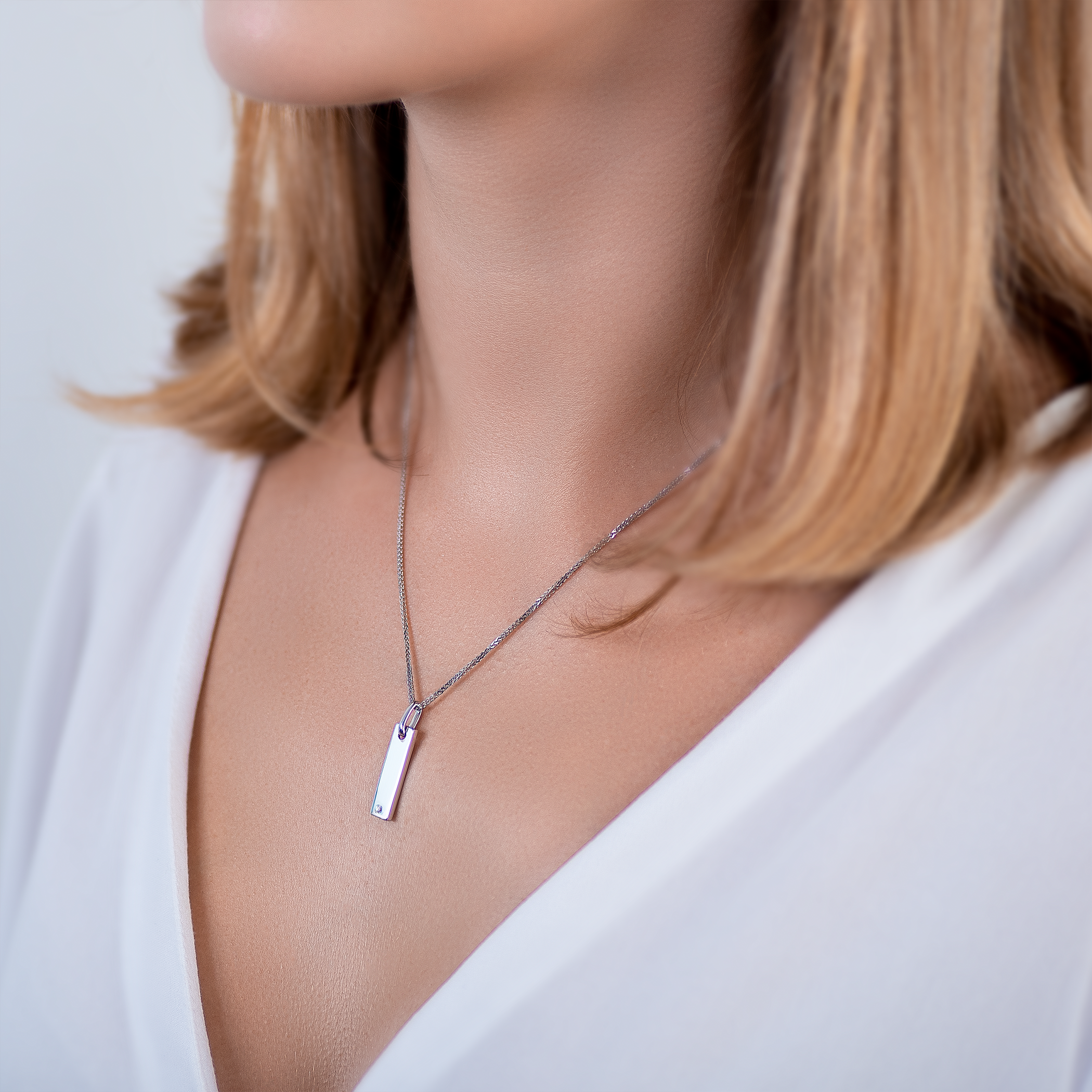 Anhänger Engrave: Silber, Weißer Saphir, Gravur - 5