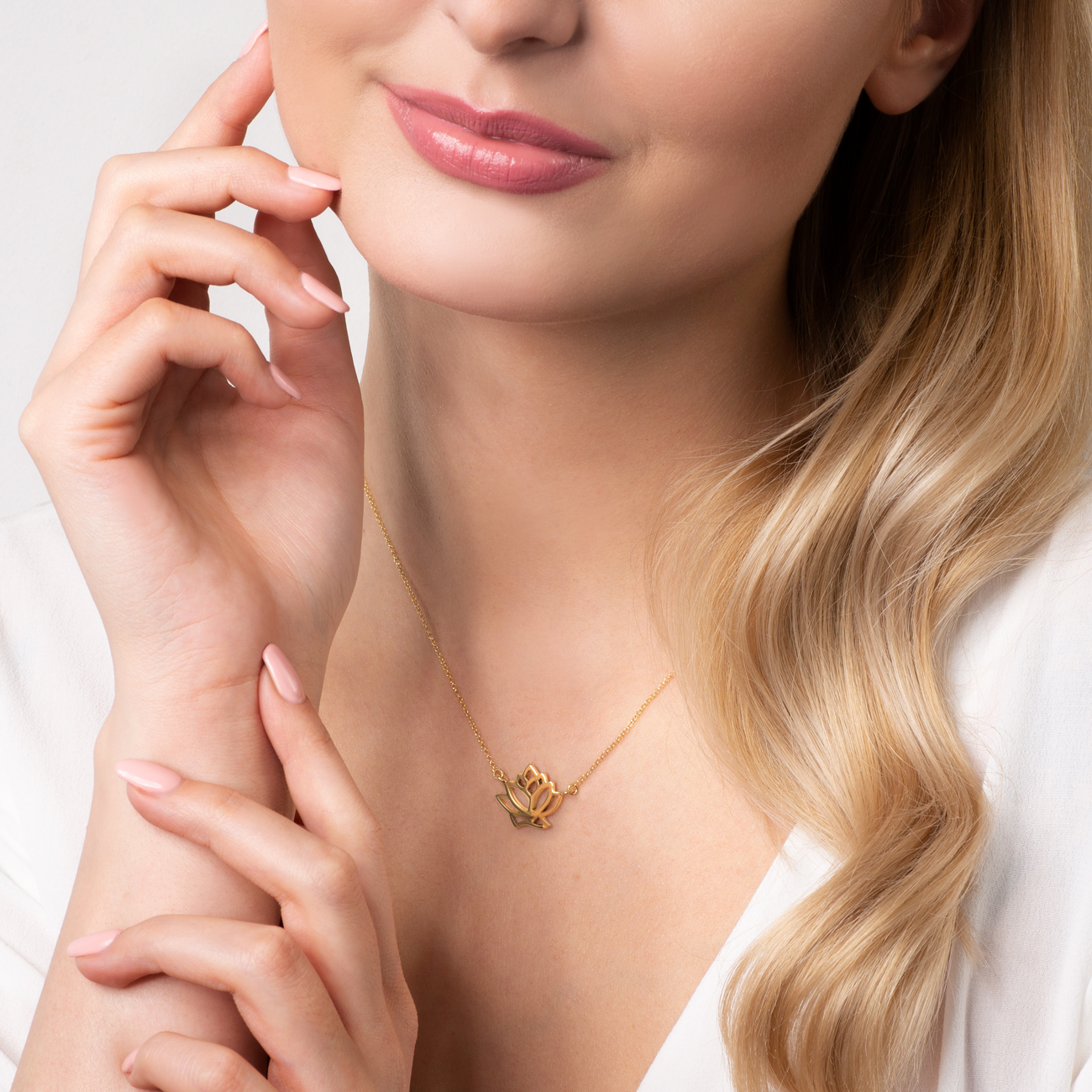 Halskette Magnolie Savicki: Silber Vergoldet - 6