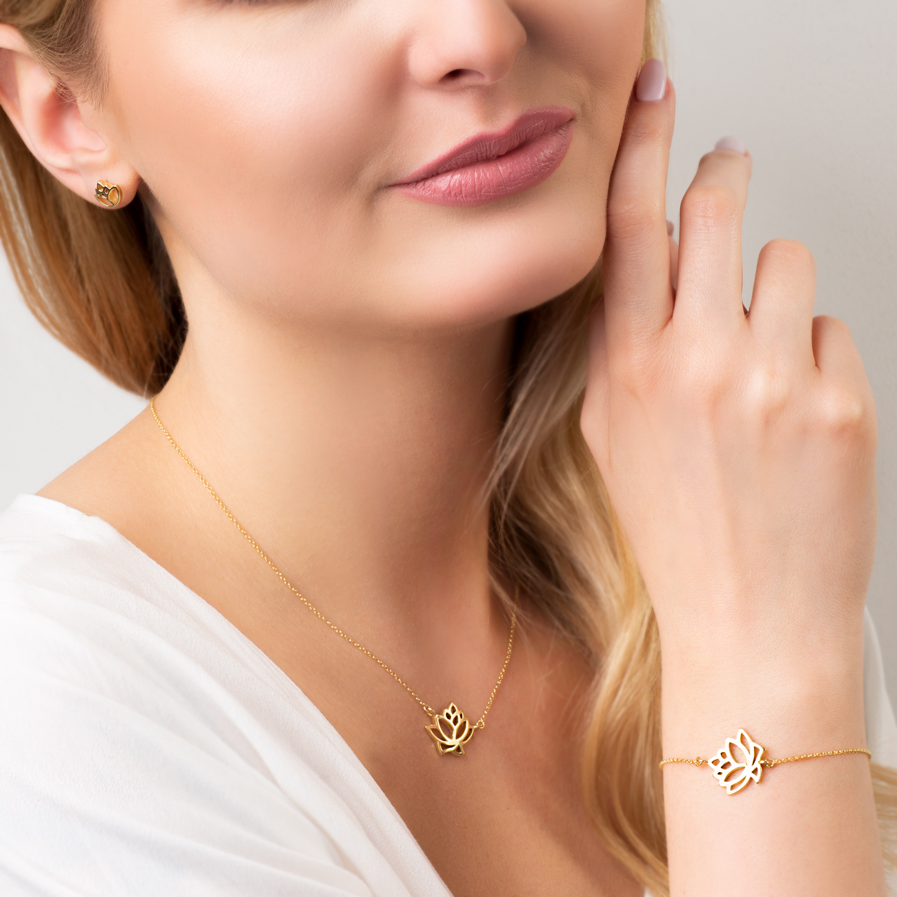 Halskette Magnolie Savicki: Silber Vergoldet - 7