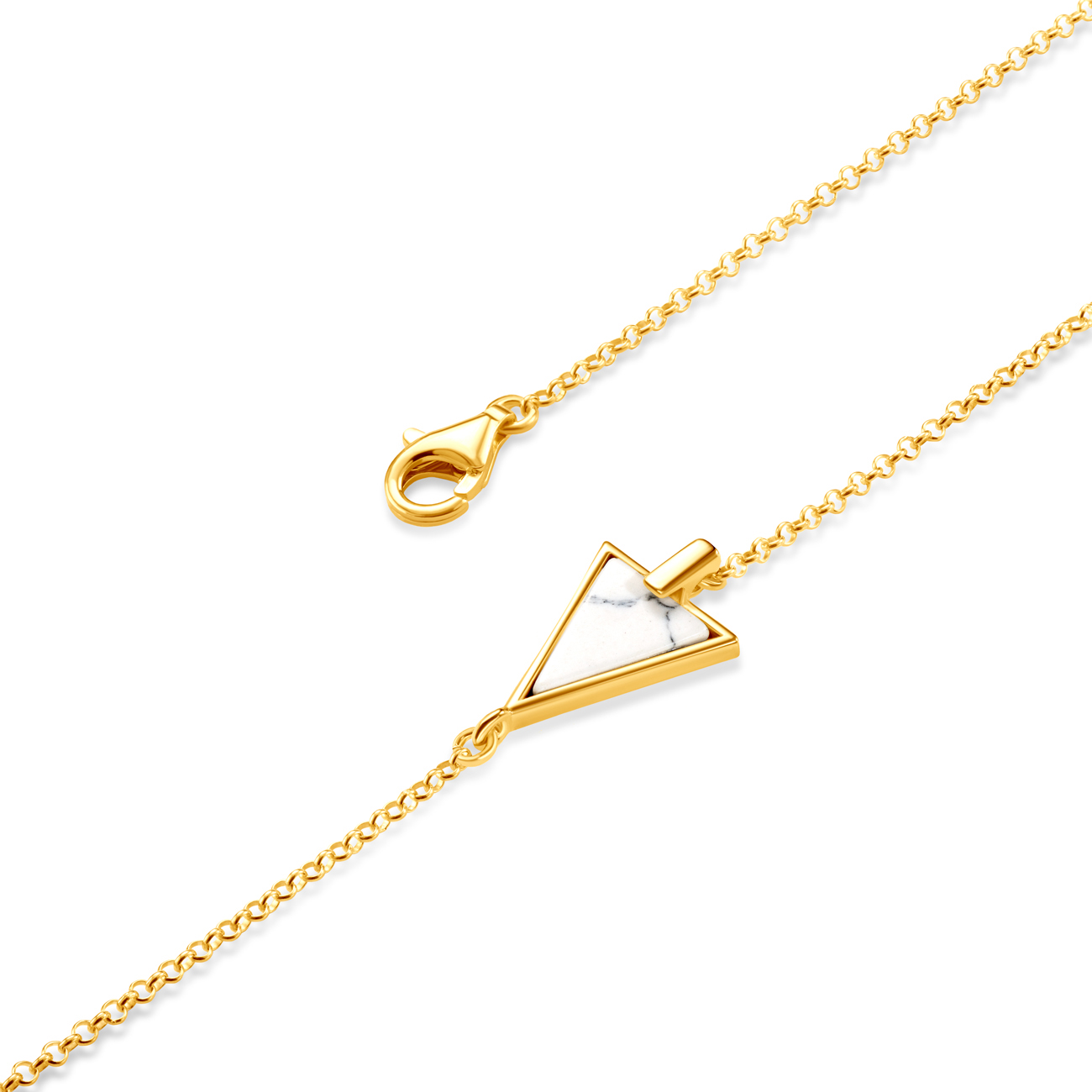 Bransoletka Savicki: srebrna pozłacana, howlit