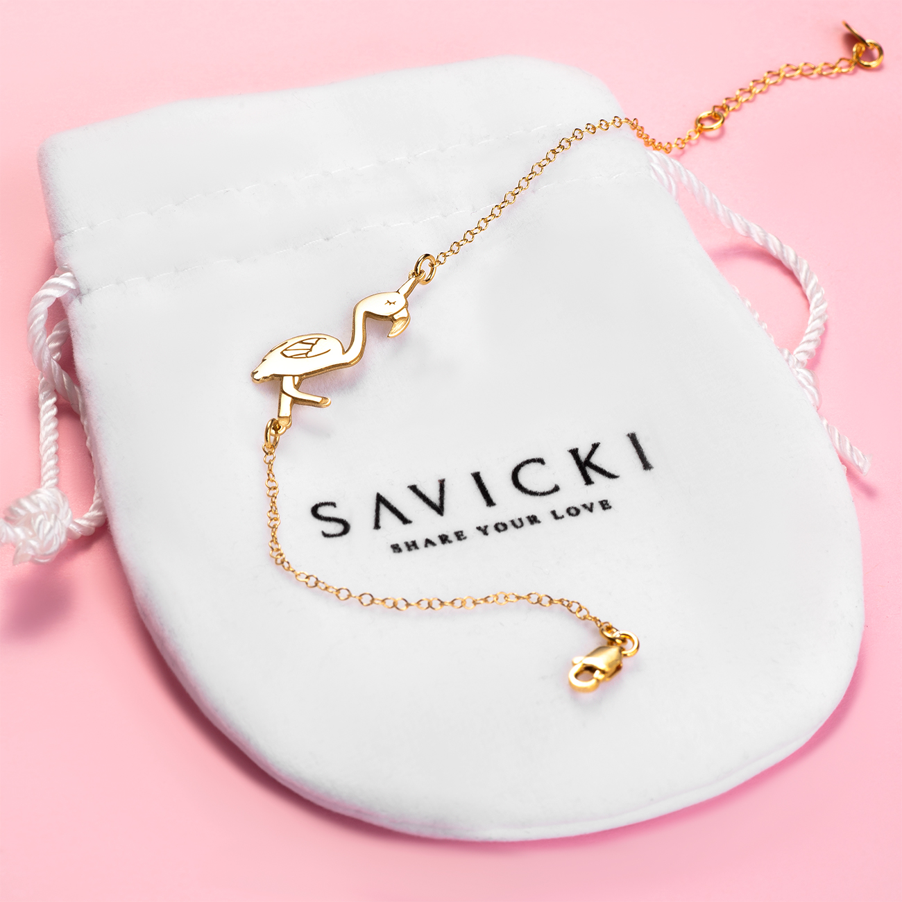 Bransoletka celebrytka flaming Savicki: srebrna pozłacana