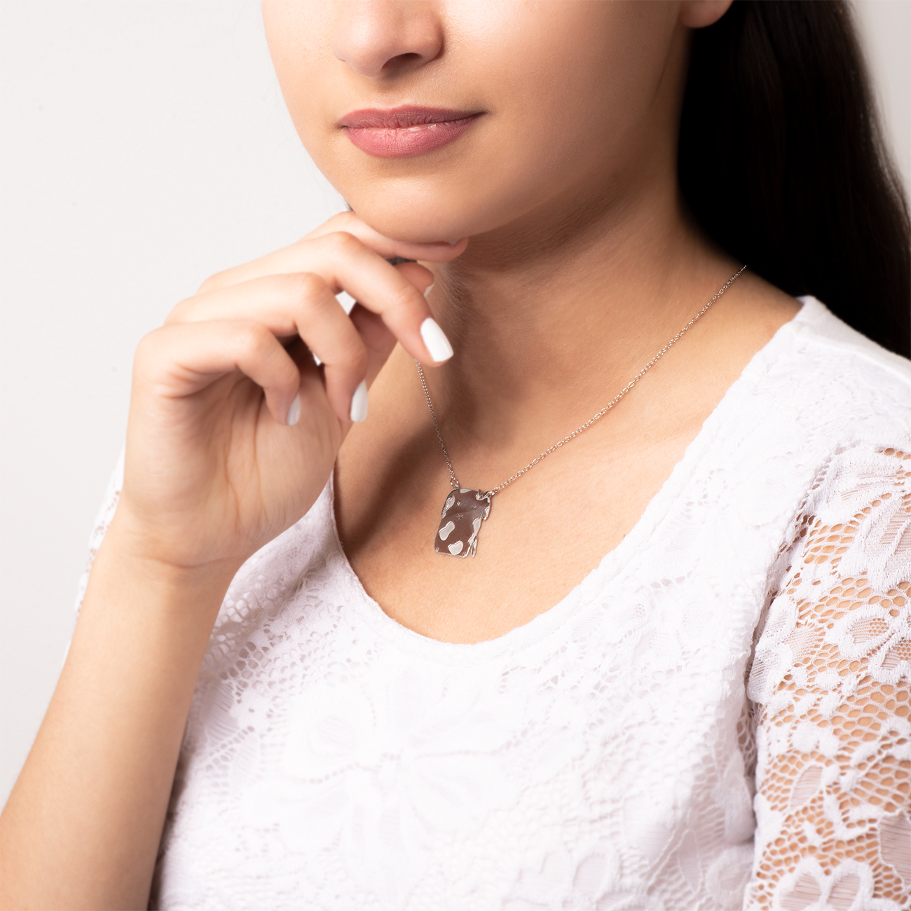 Naszyjnik celebrytka Savicki: srebrny - 5