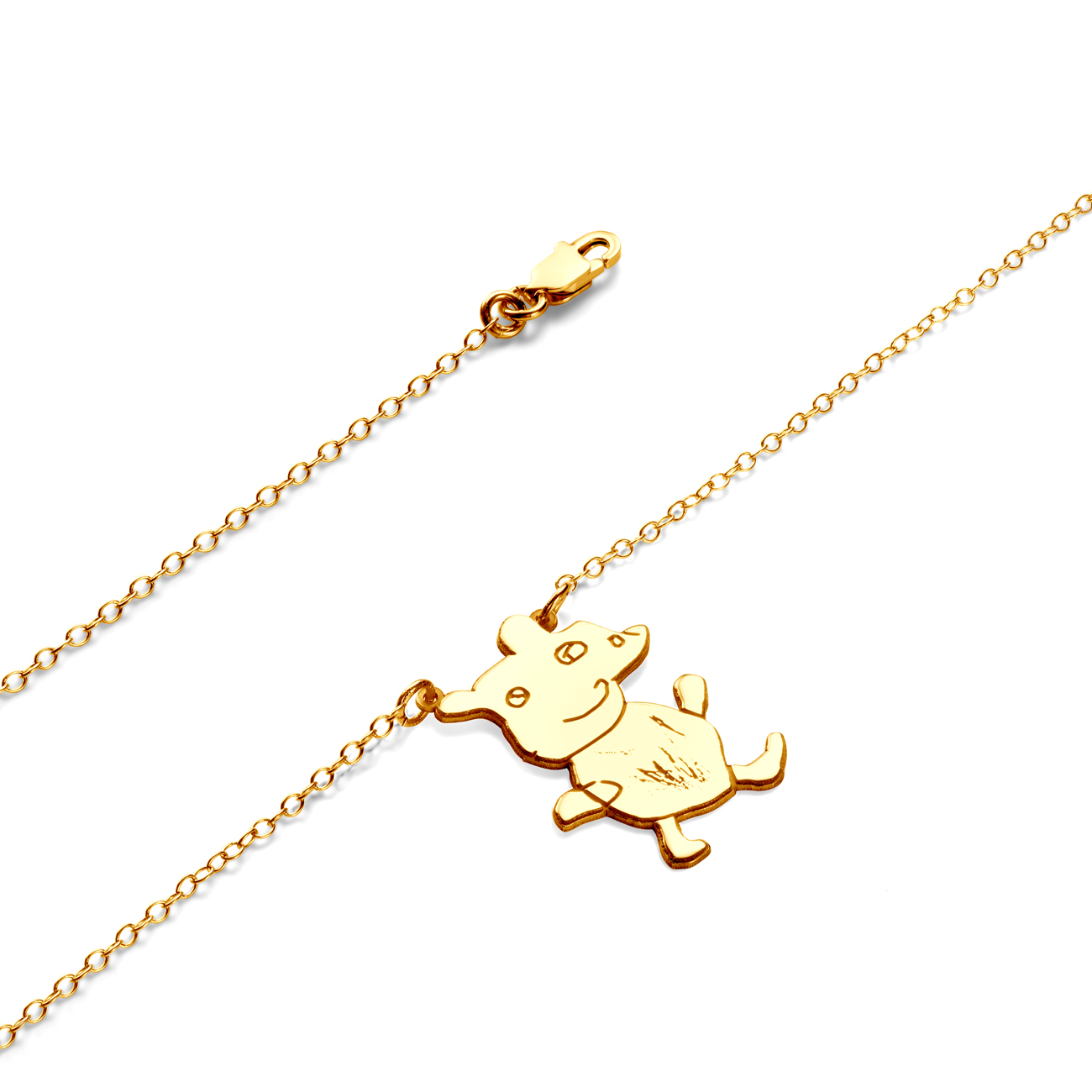 Bransoletka celebrytka świnka Savicki: srebrna pozłacana