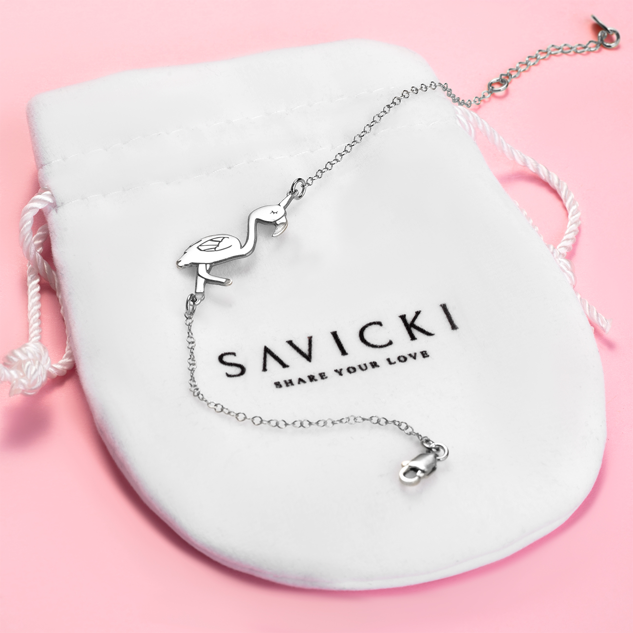 Bransoletka celebrytka flaming Savicki: srebrna - 4