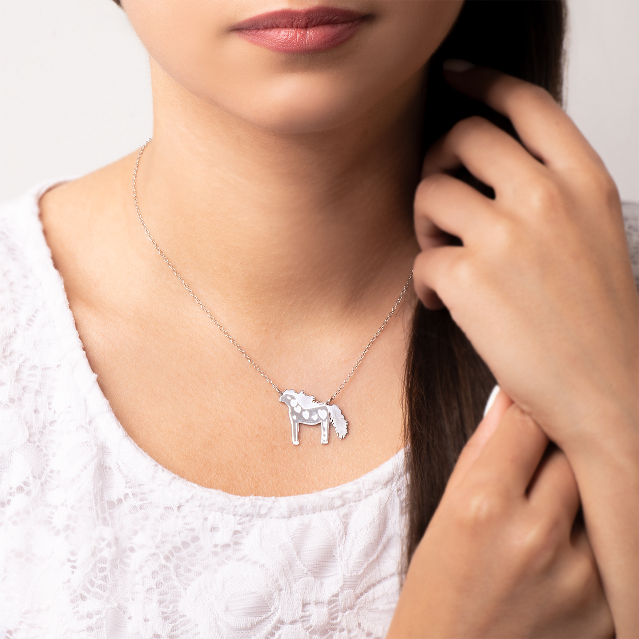 Naszyjnik celebrytka koń Savicki: srebrny - 5