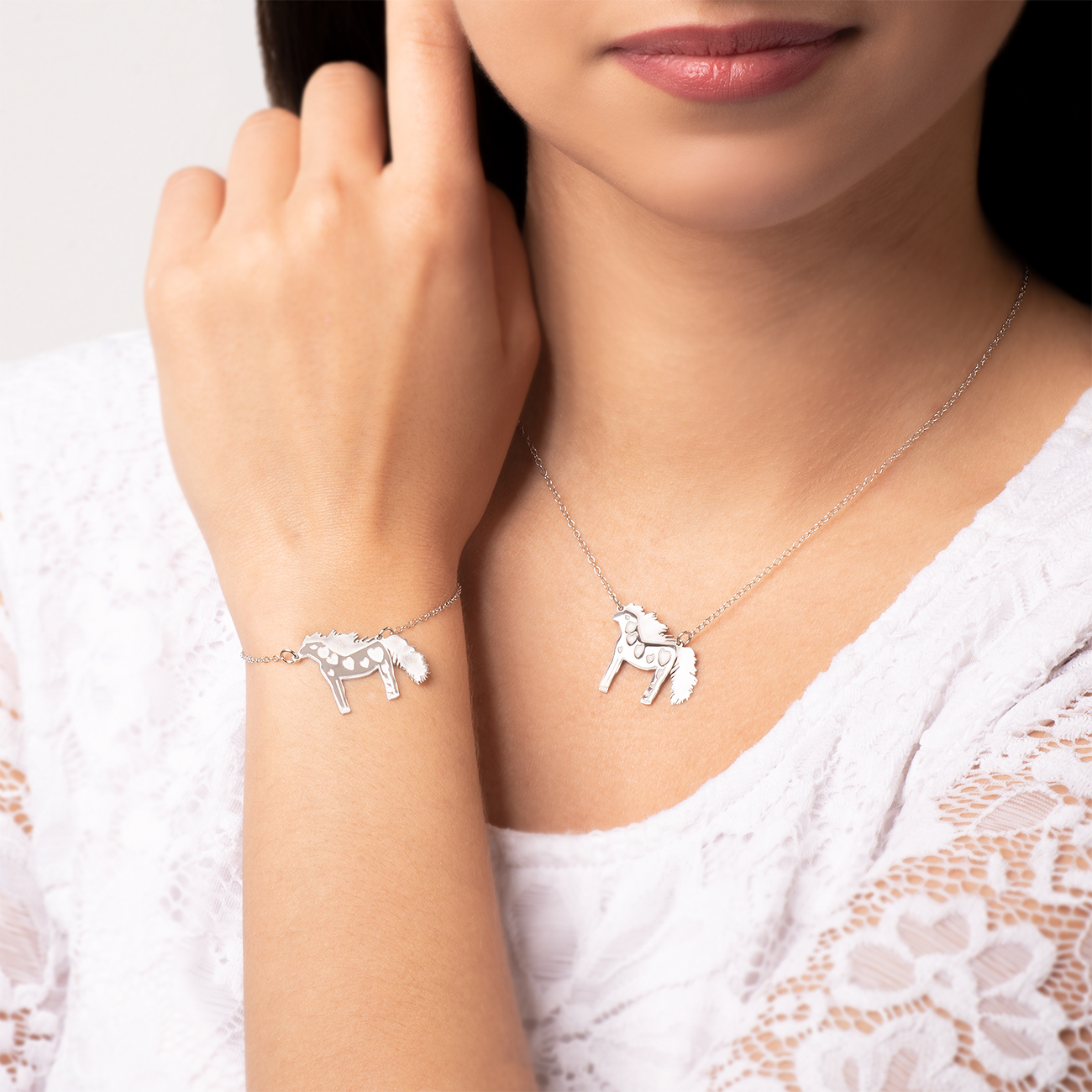 Naszyjnik celebrytka koń Savicki: srebrny - 6