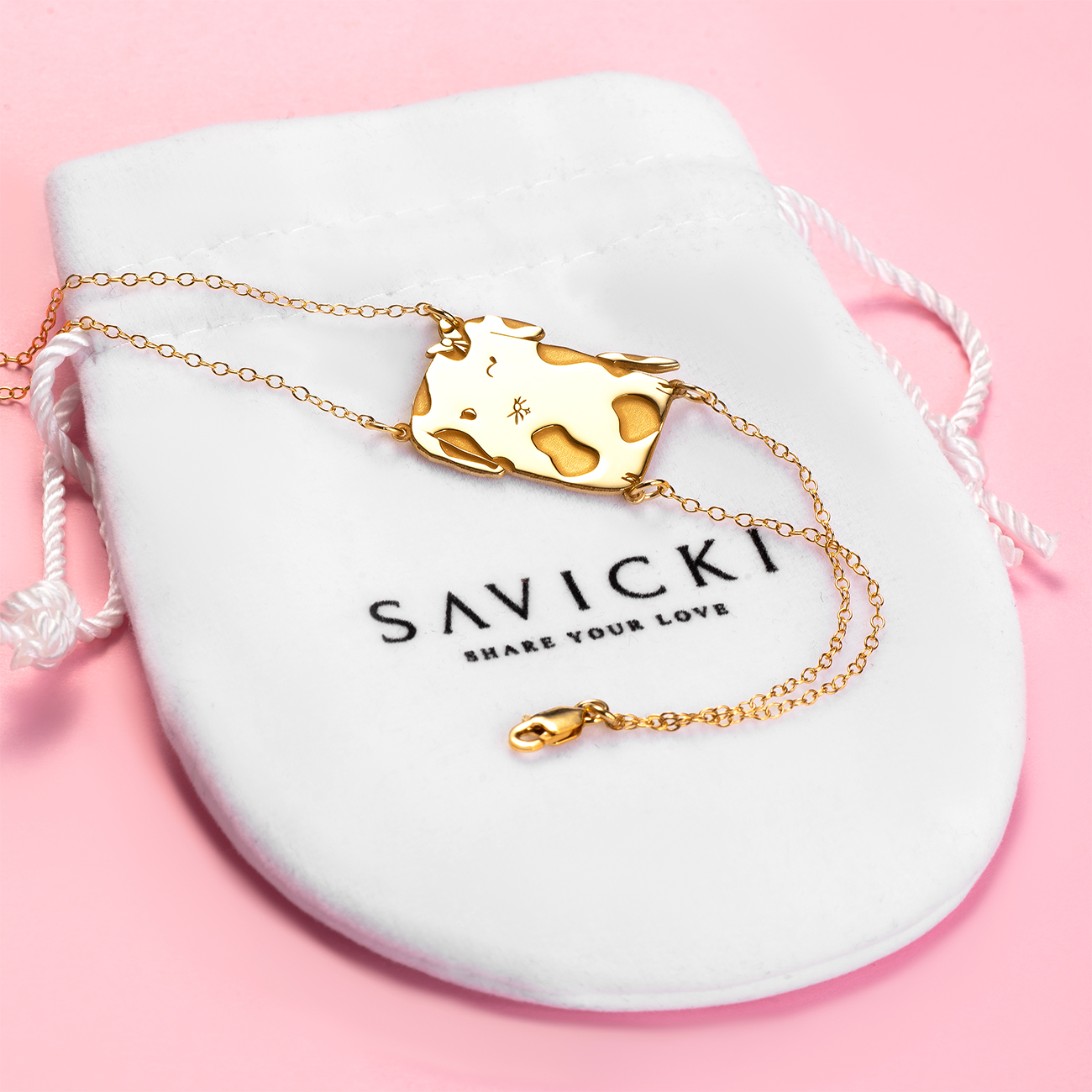 Bransoletka celebrytka Savicki: srebrna pozłacana - 4