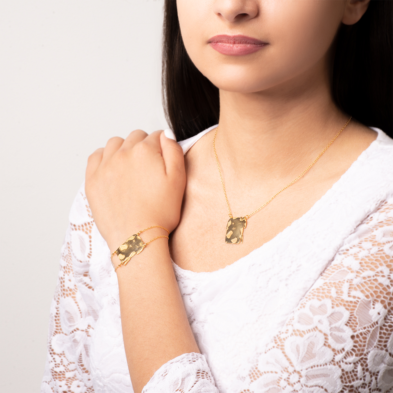 Bransoletka celebrytka Savicki: srebrna pozłacana - 6