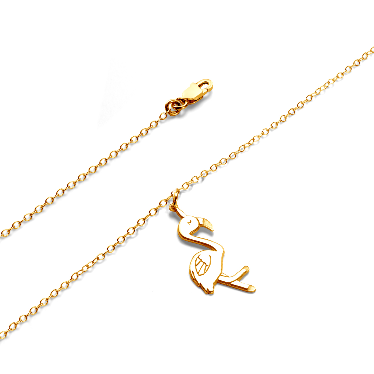 Naszyjnik celebrytka flaming Savicki: srebrny pozłacany - 3