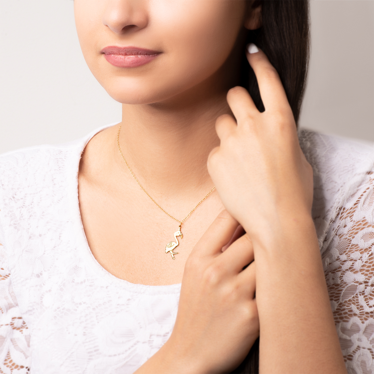 Naszyjnik celebrytka flaming Savicki: srebrny pozłacany - 5