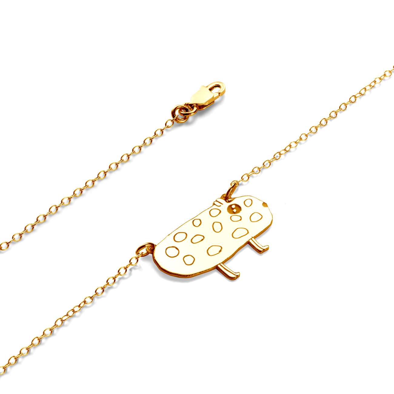 Bransoletka celebrytka świnka Savicki: srebrna pozłacana - 3