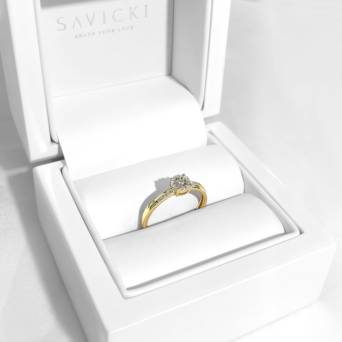 Verlobungsring Savicki: Zweifarbiges Gold, Diamanten