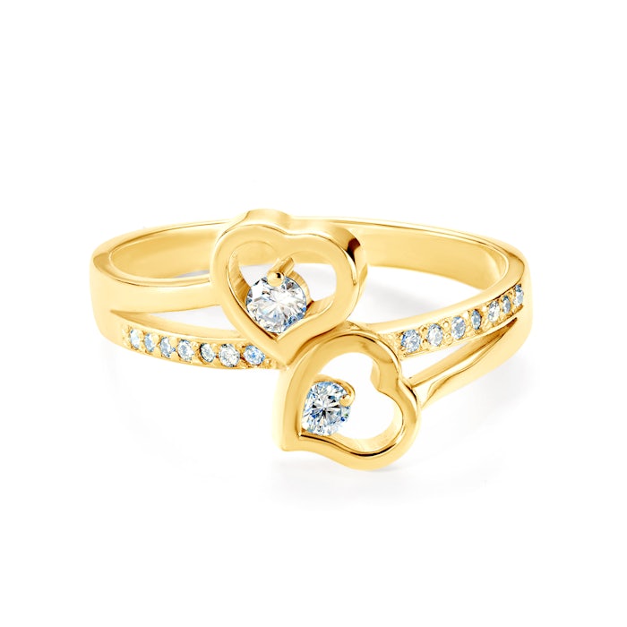 Pierścionek zaręczynowy serce SAVICKI: złoty, diament