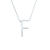 SAVICKI nyaklánc medállal - F betű: ezüst fehér zafírral