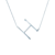 Halskette Kette mit Anhänger  Buchstabe H Savicki: Silber, Weißer Saphir