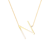 Halskette Kette mit Anhänger  Buchstabe N Savicki: Silber Vergoldet, Weißer Saphir