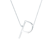 Halskette Kette mit Anhänger  Buchstabe P Savicki: Silber, Weißer Saphir