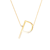 Halskette Kette mit Anhänger  Buchstabe P Savicki: Silber Vergoldet, Weißer Saphir