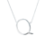 Halskette Kette mit Anhänger  Buchstabe Q Savicki: Silber, Weißer Saphir