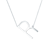 Halskette Kette mit Anhänger  Buchstabe R Savicki: Silber, Weißer Saphir
