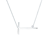 SAVICKI nyaklánc medállal - T betű: ezüst fehér zafírral