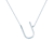 Halskette Kette mit Anhänger  Buchstabe U Savicki: Silber, Weißer Saphir