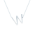 Halskette Kette mit Anhänger  Buchstabe W Savicki: Silber, Weißer Saphir